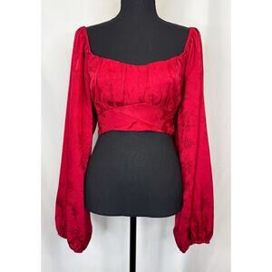 Altar’d State Womens Top Size XXL Milkmaid Cropped Flirty Date Night Party